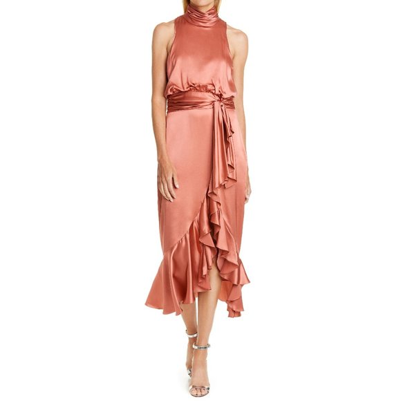 cinq a sept Dresses & Skirts - 💙HP💙Cinq A Sept Faux Wrap Rose Silk Midi Dress 8